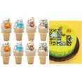thumbnail image 4 of 24ct Jungle Animal 1 1/4"" - 1 1/2"" Edible Sugar Decoration Toppers for Cakes Cupcakes Cake Popswith Decorating Stickers, 4 of 5
