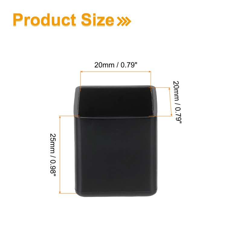 Uxcell 8-Pack Chair Leg Caps – 13mm Inner Diameter, 23mm Height, Rubber Furniture Feet Covers, Floor Protectors