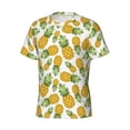 thumbnail image 3 of Yiaed Pineapple Print Mens Short Sleeve Tight Fit T-Shirt, Crewneck Casual Tee-Medium, 3 of 5