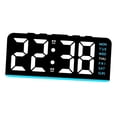 thumbnail image 3 of Reloj despertador digital con luz ambiental, moderno, fácil de usar, con pantalla semanal, multifuncional, para dormitorio, sala de estar, dormitorio, Luz azul, 3 of 8