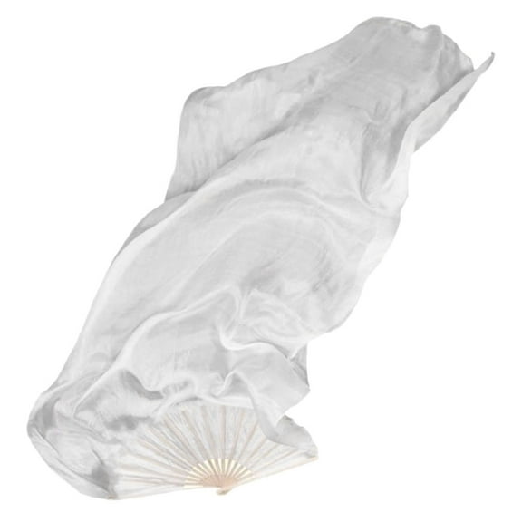 FOMIYES White Dancing Fan for Performance Lightweight Wood and Cloth Folding Fan 13 Inches