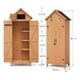 thumbnail image 3 of Small outdoor waterproof garden tool shed con 3 estantes, lockable doors, y roof almacenamiento - compact wood almacenamiento gabinete para patios, backyards, y balconies (natural), 3 of 8