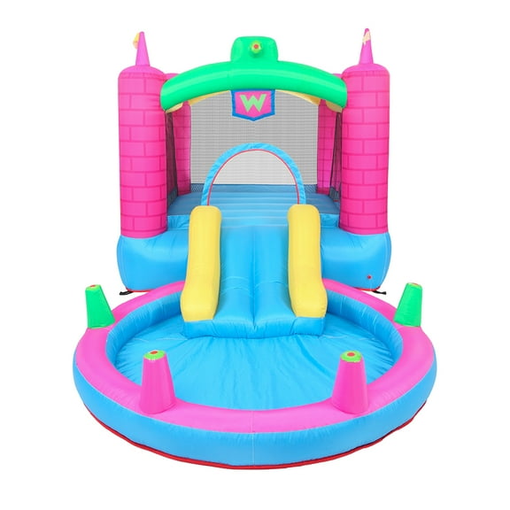 Zimtown Inflatable Bounce House Kids Spray Water Jumper Bouncer with UL Certified Air Blower