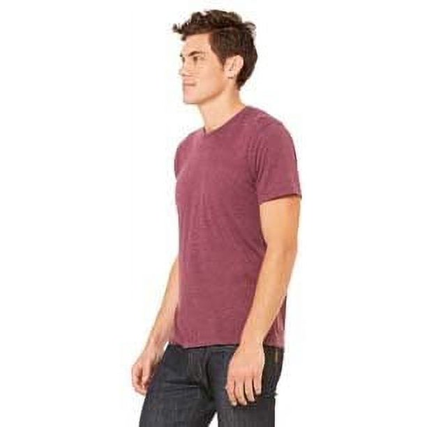 BELLA + CANVAS Unisex Triblend T-Shirt - Maroon, Sideseamed, XS To Plus Sizes Available