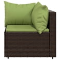 thumbnail image 2 of vidaXL Garden Corner Sofa with Cushions Brown Poly Rattan, 2 of 5