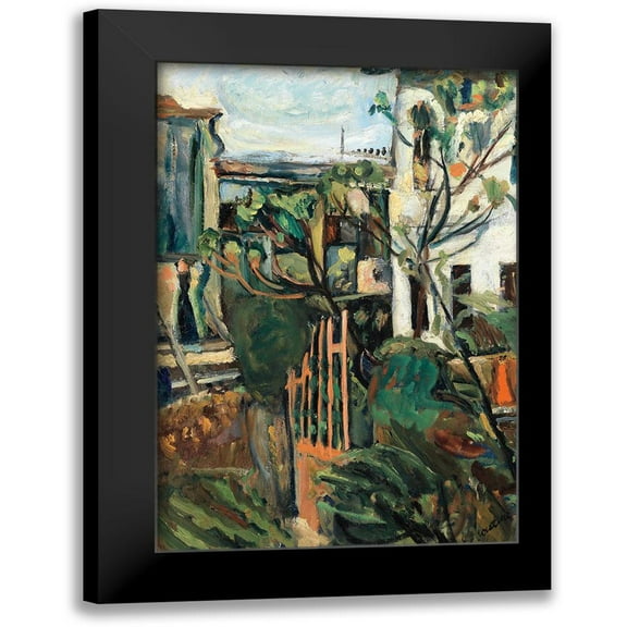Vintage Apple Collection 11x14 Black Modern Framed Museum Art Print Titled - Chaim Soutine - Maison Aux Environs De Paris