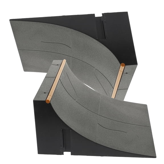 TABLZONE 2Pcs Finger Skateboard Ramp Black Plastic Finger Sport Supply for Realistic Skate Park Simulation