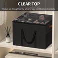 thumbnail image 2 of Aokeyee Shoe Organizer for Closet, 2 Pack Foldable Shoe Storage Organizer Box Bin with Cover and Reinforced Handles, Fit 16-32 Pairs, Black, 2 of 7