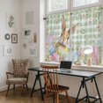 thumbnail image 5 of Easter Kitchen Curtains 54 Inch Length, Spring Bunny Colorful Eggs Floral Leaves Grey Plaid Tiers Curtains for Bathroom Bedroom Cafe, Light Filtering Small Window Treatment Drapes 2 Panels 42"Wx54"L, 5 of 8