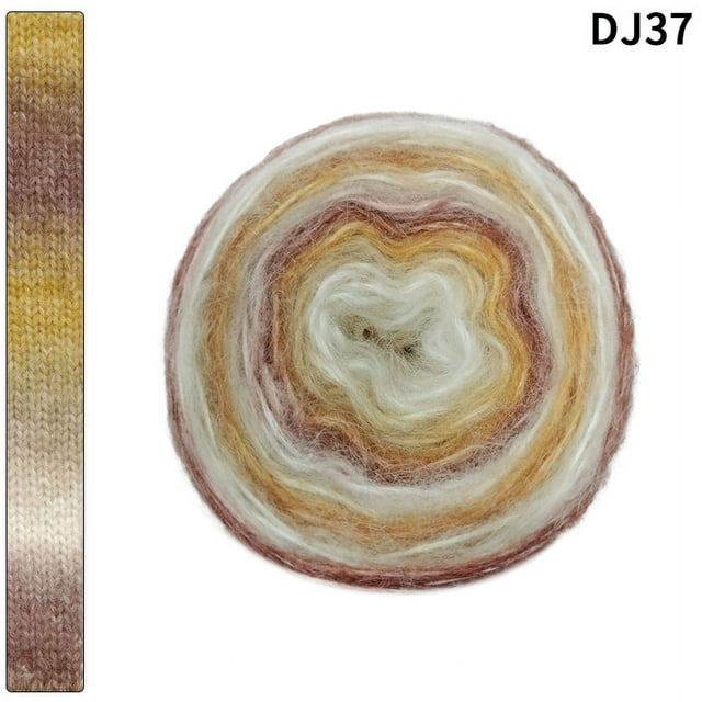 Nvzi Hilo de 200 g, hilo acrílico al 58 % para crochet, kit de crochet que cambia de color suavemente, hilo grande, AB
