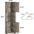 thumbnail image 3 of Vabches 69" Tall Corner Cabinet with Adjustable Shelves, Farmhouse Storage Cabinet with 4 Barn Doors, Corner Storage Cabinet for Bathroom, Living Room, Kitchen, 3 of 8
