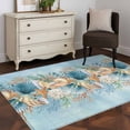 thumbnail image 3 of Beach Coastal Blue Area Rugs 2.7'x5', Washable Small Throw Rugs for Kitchen Bedroom, Nautical Shell Starfish Coral Summer Indoor Outdoor Rug Non-Slip Low Pile Carpet Runner Reversible Floor Mats, 3 of 8