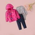 thumbnail image 2 of Lovskoo 6M-2T Infant Baby Girl Boy Three Outfits Romper Tops + Sweatshirt Jacket + Pants Set Fall Winter Clothes Red, 2 of 6