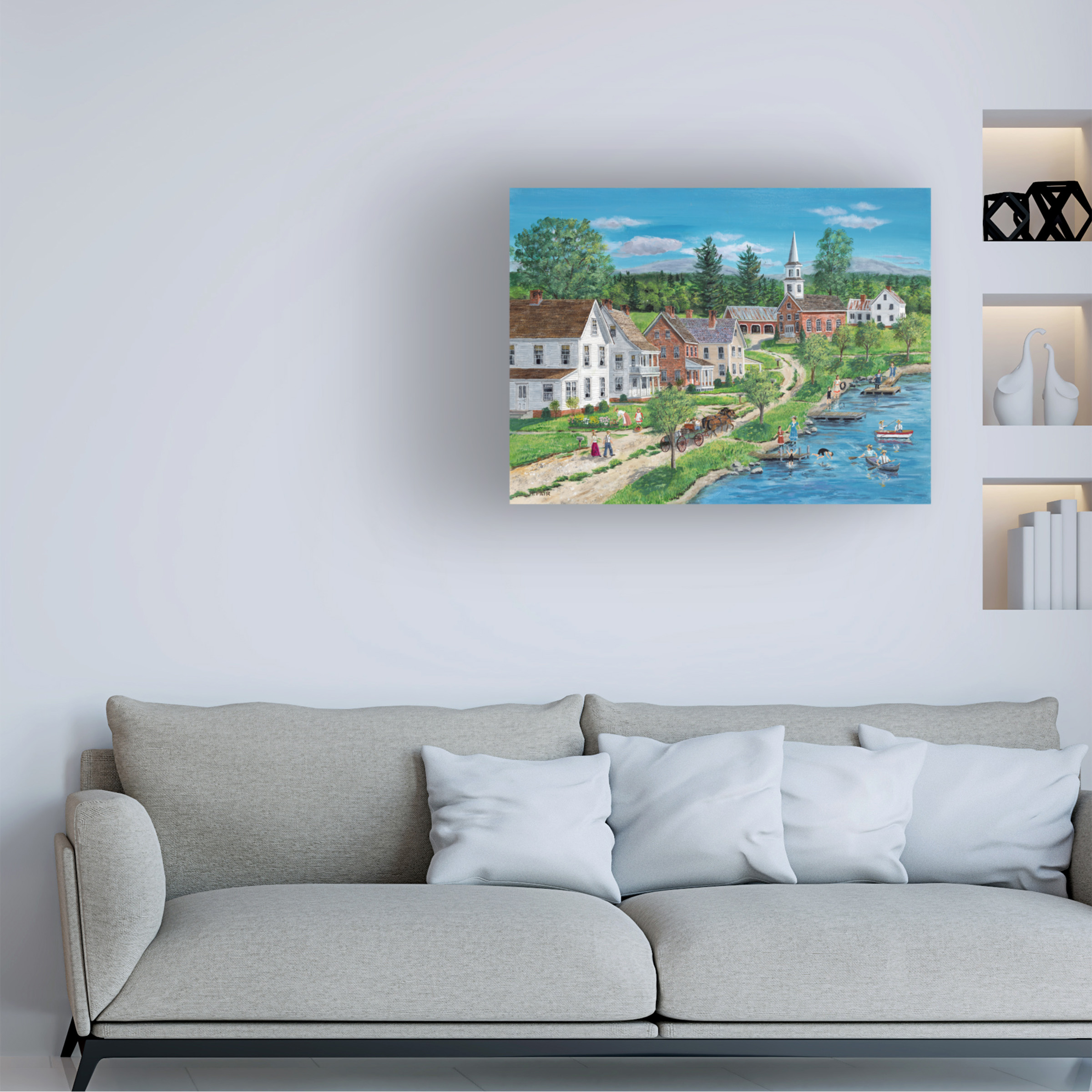 Canvas Wall Art - Bob Fair 'Lake Shore Road' Wall Art for Living Room, Bedroom, or Office DÃ©cor by Trademark Fine Art - 24 x 18 Inches