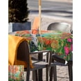 thumbnail image 5 of Hokiten Outdoor Tablecloths with Umbrella Hole & Zipper, Oil Painting 54x54 Inch Square Tablecloths, Modern Abstract Art Summer Tree Leaves Green Pink Waterproof Table Cloth, Patio/Pool Table Covers, 5 of 7
