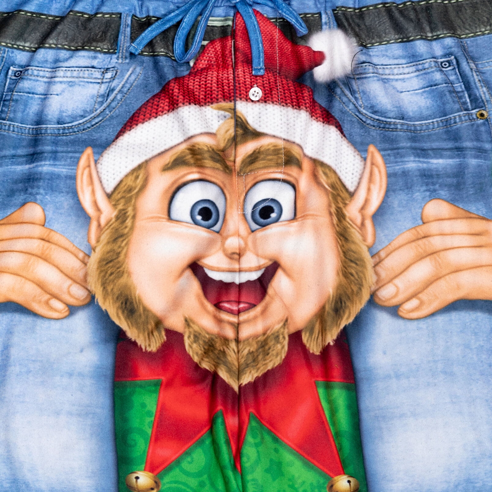 Holiday Christmas Elf Mens Fleece Pajama Pants Adult
