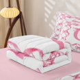 thumbnail image 5 of Erosebridal Letter C Zipper Twin Comforter Sets with Fitted Sheet and 2 Pillowcases, Princess Bowtie Zipper Bedding Set, Pink Reversible, Hot Pink, Pink Reversible, 5 of 7