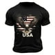 thumbnail image 3 of Tops para hombre, blusas y camisas de cuello redondo y manga corta para hombre. Top/camisa de cuello redondo y manga corta con estampado del Día de la Independencia para hombre. Tops para hombre., 3 of 5
