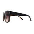 thumbnail image 3 of Womens Thick Horn Rim Hipster Boyfriend Sunglasses Brown Tort Brown, 3 of 4