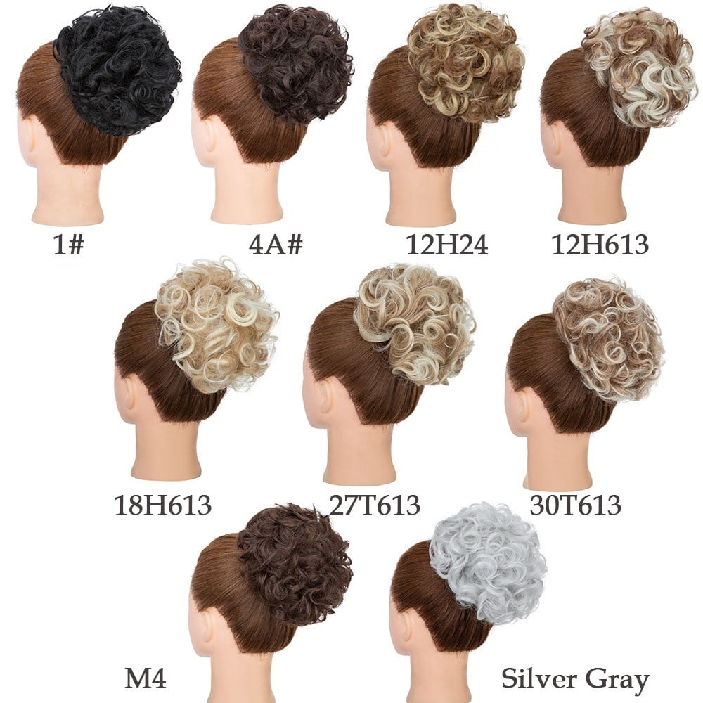 Messy Curly Hair Buns Synthetic Drawstring Bun Hairpiece Comb Clip Ponytail Hair Extensions