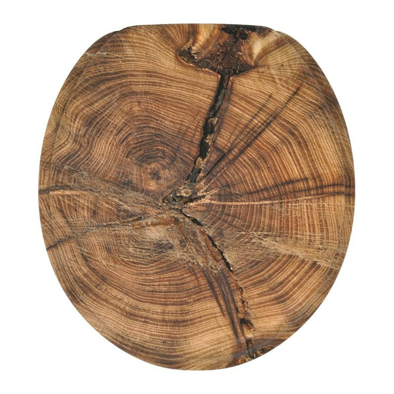 Sanilo Round Wood Toilet Seat with Soft Close Lid, Fun Design, Old Tree