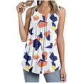 thumbnail image 5 of Tank Top for Women Summer Sleeveless Crew Neck Casual Dressy Tops Loose Fit Floral Print Shirts Fashion Blouses, 5 of 5