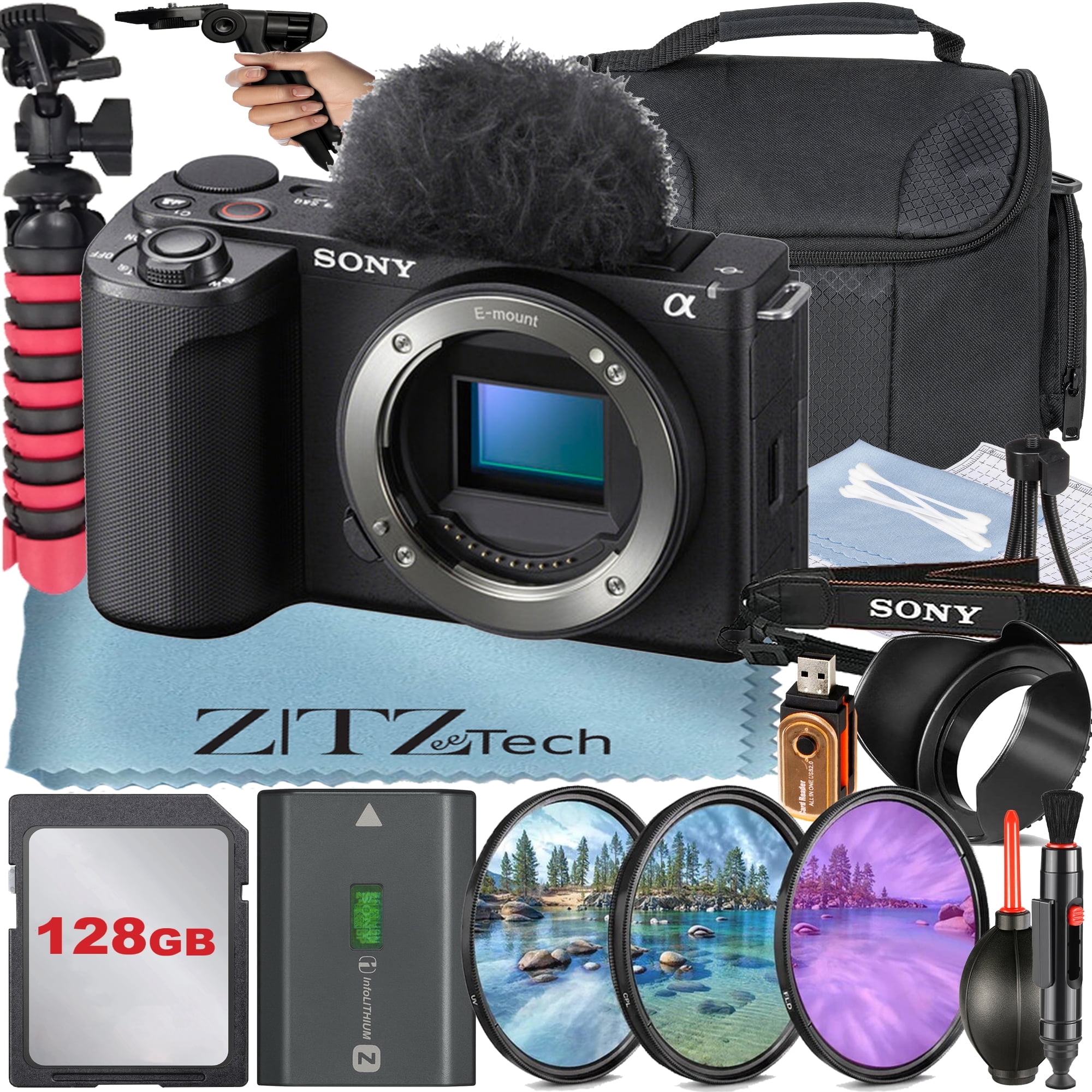 Sony ZV-E10 II Mirrorless Camera , Black (Body Only) with 128GB