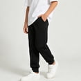 thumbnail image 4 of Eltusu Boys Cotton Sweatpants, Casual Solid Color Comfort Elastic Waistband Kids Joggers Black Size 9-10 T, 4 of 6