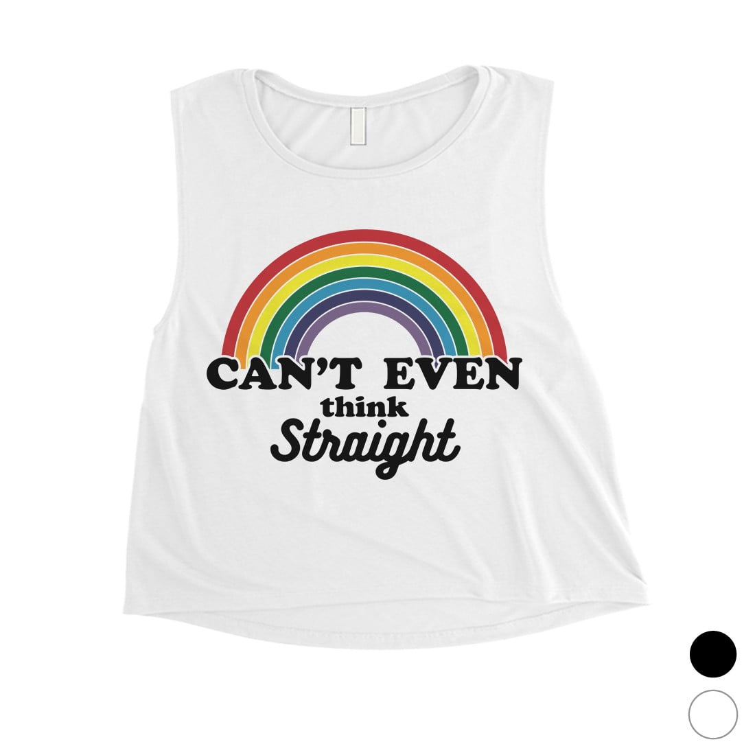 LGBT Can't Straight Rainbow White Womens Crop Christmas - Walmart.com