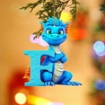 thumbnail image 3 of yulier Personalized Dinosaur Christmas Ornaments, 26 Initial Letter Cartoon Dinosaur Hanging Pendant Plastic Initial Monogram Christmas Tree Decoration with Hanging Rope Xmas Gifts for Kids, 3 of 3