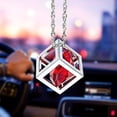 thumbnail image 1 of Abalorios para espejo retrovisor de coche con forma de cubo de diamante rojo, accesorios brillantes para coche, adorno colgante con cadena, abalorio para coche y adorno para decoración del hogar (rojo) brillar Electrónica, 1 of 4