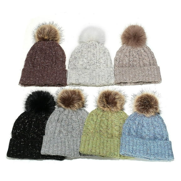 jobturf Womens Beanie Trendy Cute Pom Poms Beanies Hats Soft Comfy Warm Knit Hat Windproof Snow Ski Winter Caps for Cold Weather
