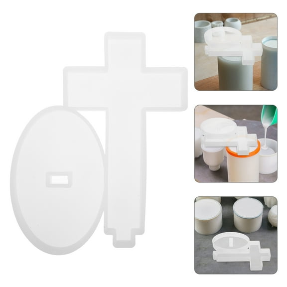 Hemoton 1 Set Large Cross Shape Mold Silicone Mold Diy Plaster Jesus Ornaments Vintage Cross Base Mould For Soap Home Aromatherapy Epoxy Resin Crafts Decoration