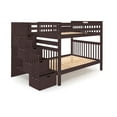 thumbnail image 3 of Bedz King Stairway Bunk Beds Full over Full with 4 Drawers in the Steps, Dark Cherry, 3 of 9