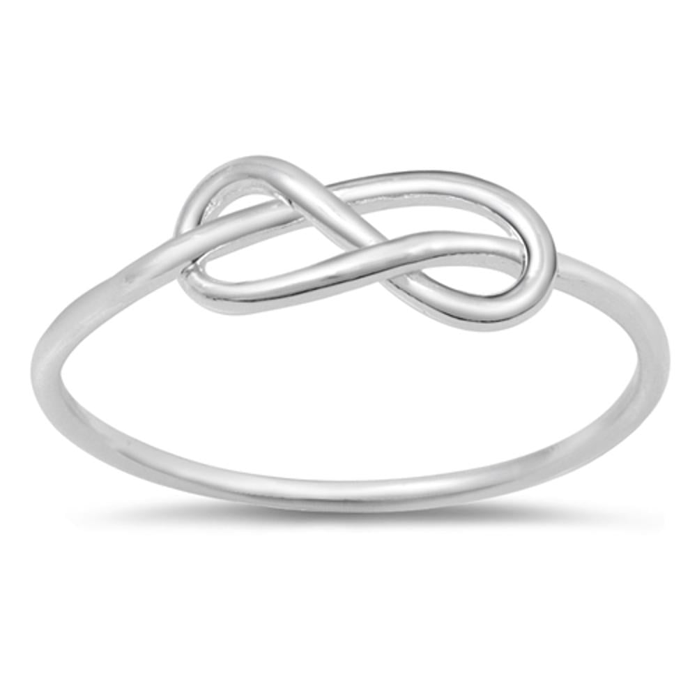 925 Sterling Silver Infinity Forget Me Knot Ring Women Stacking Jewelry Indian 