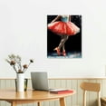 thumbnail image 2 of PIKWEEK Ballet Room Decor Dancing Girl Wall Art Ballerina Wearing Watercolor Painting Canvas Prints Framed Ready To Hang 12x16 in, 2 of 4