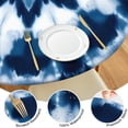 thumbnail image 4 of Blue White Tie Dye Mandala Pattern Round Fitted Tablecloth with Elastic Edge,Dining Table Cover Waterproof,Outdoor Round Tablecloth for Camping,Dining,Indoor and Outdoor, 4 of 7