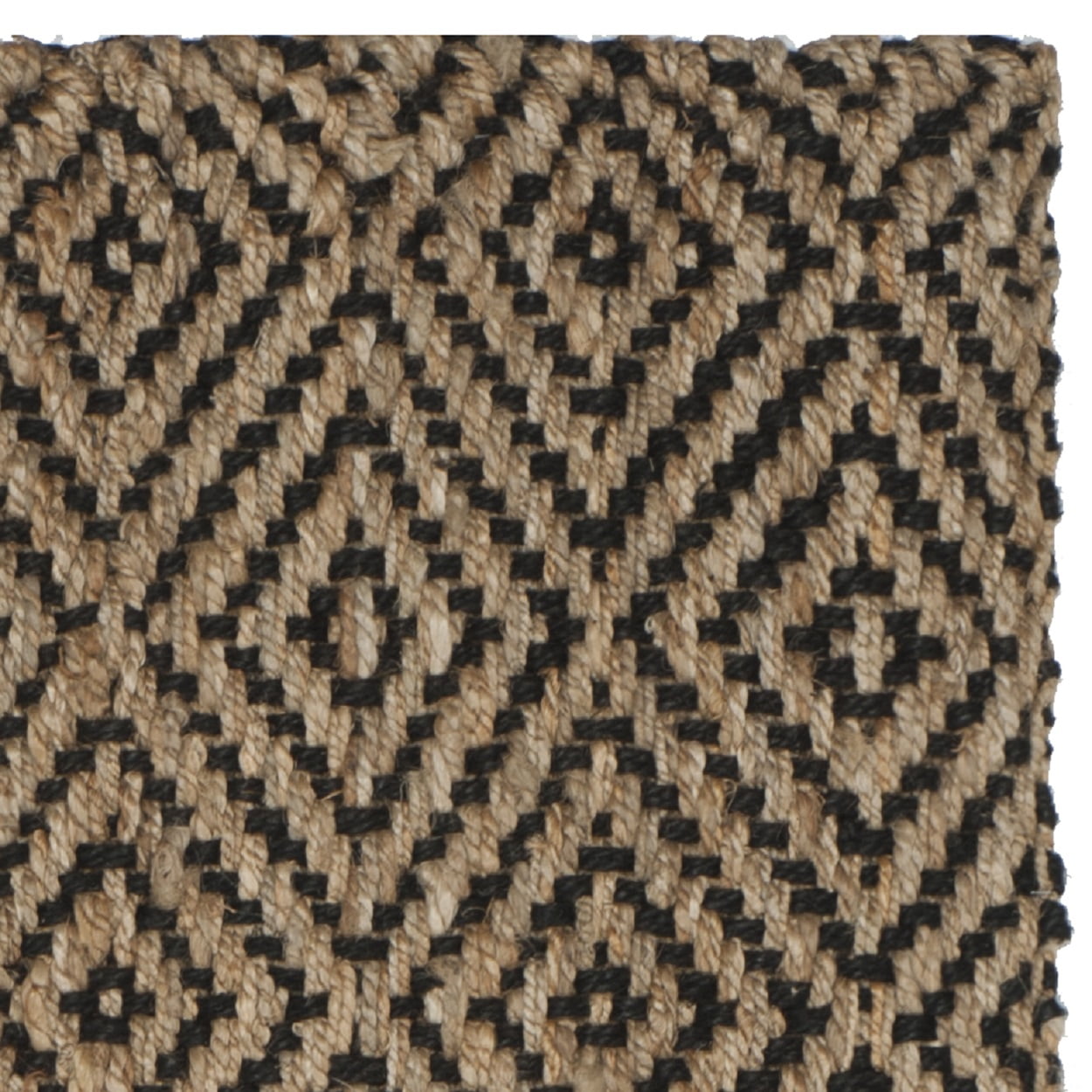 SAFAVIEH Natural Fiber Emory Geometric Jute Runner Rug, Natural/Black, 2'3" x 18'