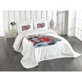 thumbnail image 3 of Ambesonne Truck Quilted Bedspread Set 3 Pcs, Brigade Vehicle Illustration, Queen Size, Grey Red, 3 of 5