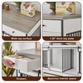 thumbnail image 3 of GNIXUU Large Dog Crate Furniture,66.1" Wood Dog Kennel with Divider & Drawer & Double Doors,Heavy Duty Dog Crate Furniture Indoor Cage for Large or 2 Medium Dogs,White, 3 of 8