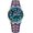 Rainbow, variant on Men’s Stylish Colorful Round Quartz Watch Date Week Stainless Steel Waterproof Business Dress Wristwatch Gold Silver Black Blue