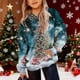 thumbnail image 1 of Sudadera con capucha para niños, con estampado navideño de invierno, larga, con terciopelo, informal y cómoda, de manga larga, de poliéster., 1 of 5