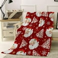 thumbnail image 2 of Red Christmas Throw Blankets, Santa Claus Merry Christmas Tree Soft Fleece Blanket Decorative for Home Sofa Couch Chair Living Bedroom,40x50 Inches, Winter Snowflake, 2 of 6