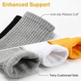 thumbnail image 4 of TRANSLINK Men's 6 Pack Crew Socks, 2 Black 2 White 2 Gray, 75% Cotton Cushioned Athletic Socks, Moisture Wicking Work Socks, 4 of 7