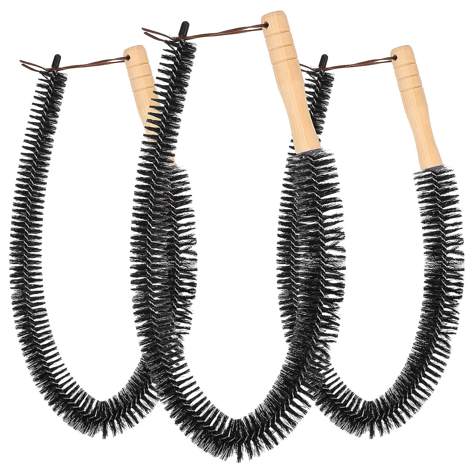 HEMOTON Radiator Cleaner Brush with Dense Polypropylene Bristles and Timber Handle for Machines Black