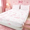 thumbnail image 4 of meiyoeat Pink Coastal Sketch Pattern Bed Sheets,Marine Navigation Theme Full Size Sheets For Girl,4 Pieces,1 Flat Sheet,1 Fitted Sheet and 2 Pillowcases, 4 of 6