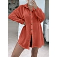 thumbnail image 5 of Oversized Sequin Shirts Dress Long Sleeve Button Down Shirt Women Beach Cover Ups Summer Orange Color 4XL, 5 of 6