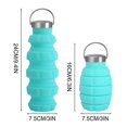 thumbnail image 3 of AuroraX Portable Water Bottles 16 oz Foldable Cups with Carry Handle,Leakproof Travel Camping Sports Water Cup(Green), 3 of 7