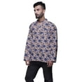 thumbnail image 2 of Atasi Cotton Ethnic Short Kurta for Boys Printed Party Wear Kurta for Men Dusty Rose, 2 of 5