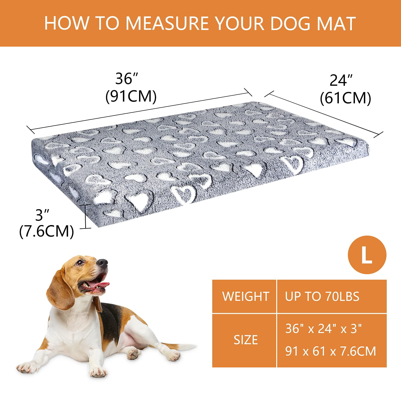 Dog Crate Mat - Reversible Cool & Warm Stylish Bed  Waterproof Machine Washable Supports Small To Xxl Dogs Grey